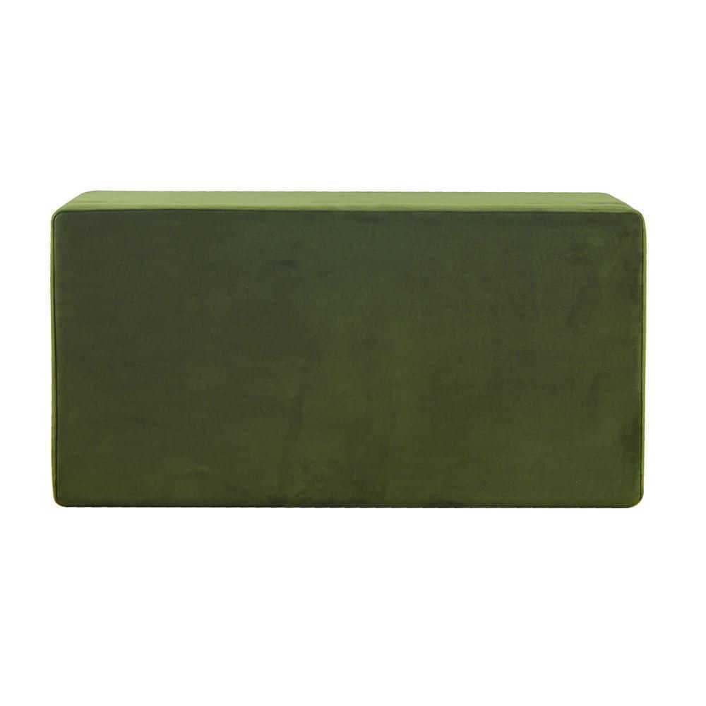 Green Velvet Storage Bench with Black Metal Legs