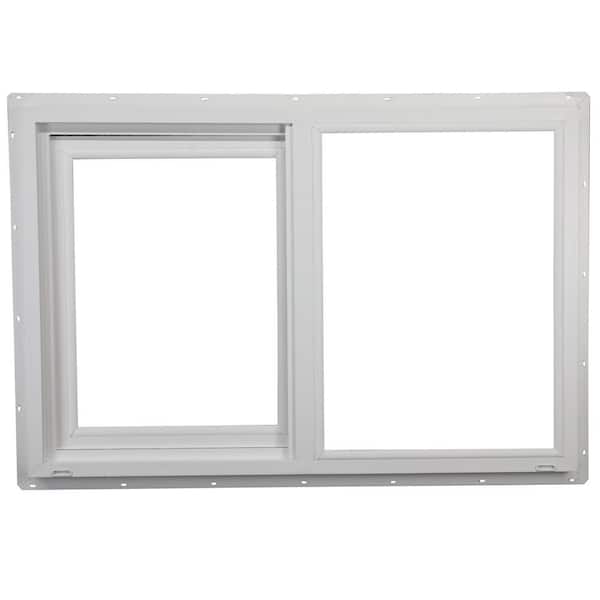 Ply Gem 35.5 in. x 11.5 in. Select Series HP PS Obscure Glass Slider White Vinyl Fin Window Screen Incl