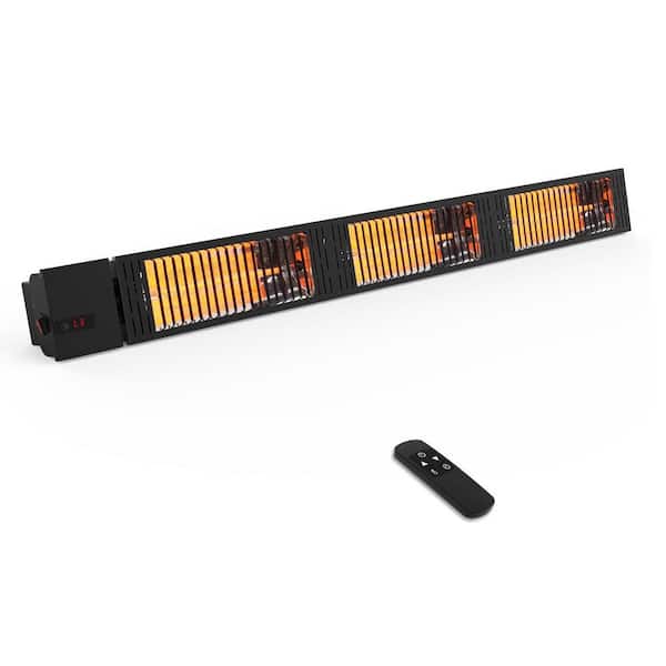 4500 Watt Outdoor Wall Mounted Carbon Fiber Electric Patio Heater with Remote, Timer, Hardwired, 1 Piece