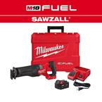 M18 FUEL 18V Lithium-Ion Brushless Cordless SAWZALL Reciprocating Saw Kit W/one 5.0 Ah Batteries, Charger and Case
