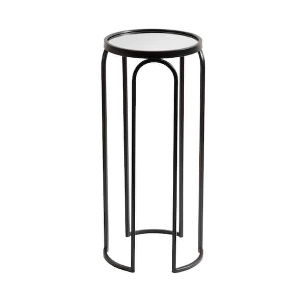 Pomeroy 10.25 in. Black Round Metal Glam End Table