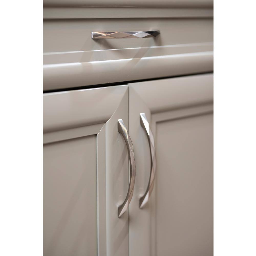 Chrome Faceted Solid Core Kitchen Cabinet Handles, 3-3/4"