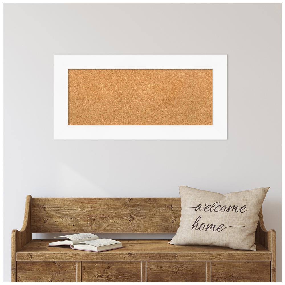 Amanti Art White Framed Natural Cork Bulletin Board