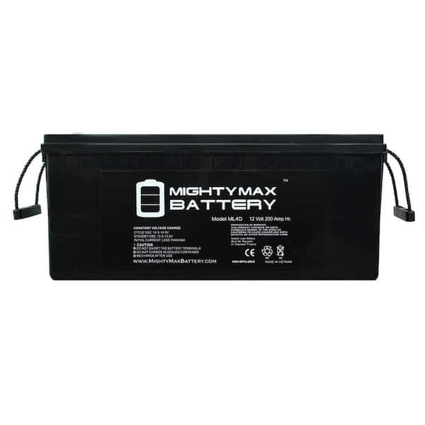 MIGHTY MAX BATTERY 12v 200ah Solar Power Battery - Deep Cycle MAX3488278 -  The Home Depot
