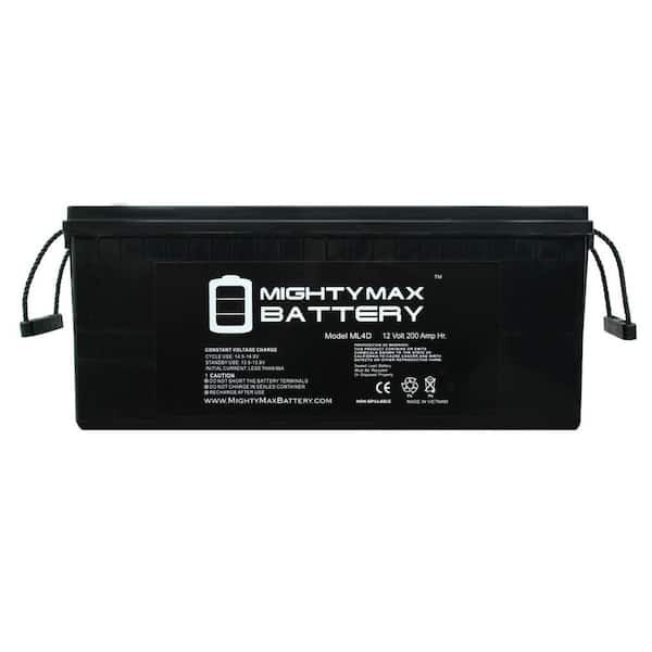 MIGHTY MAX BATTERY 12V 200Ah 4D SLA AGM Battery Replacement for Solar Systems - 8 Pack
