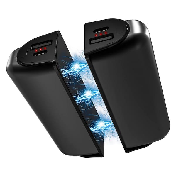 10000 mAh Black Split-Magnetic Hand Warmers Portable Power Bank (2-Pack)