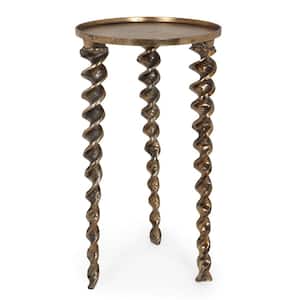 Cuthbert 13.5 in. Antique Brass Handcrafted Side Table