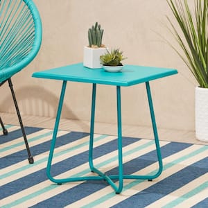 18 in. Metal Side Table with X-shape Base