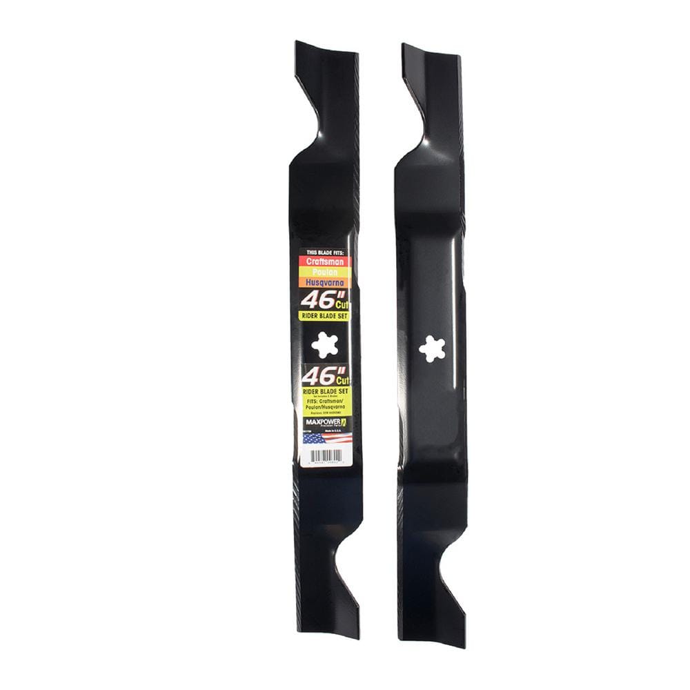 MaxPower 2 Blade Set for Many 46 in. Cut Craftsman, Husqvarna, Poulan Mowers Replaces OEM #'s 405380, 532-405380, PP21011