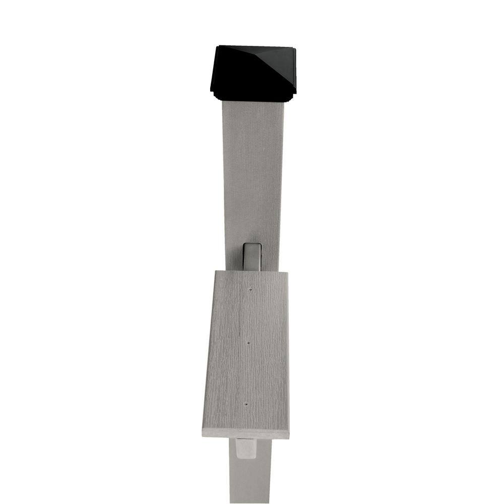 Harbor Gray Steel Mailbox Post with Shelf, 58.7" Height