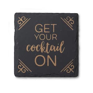 Slate Gold Coasters Square 4 x 4 in.(Set of 4)