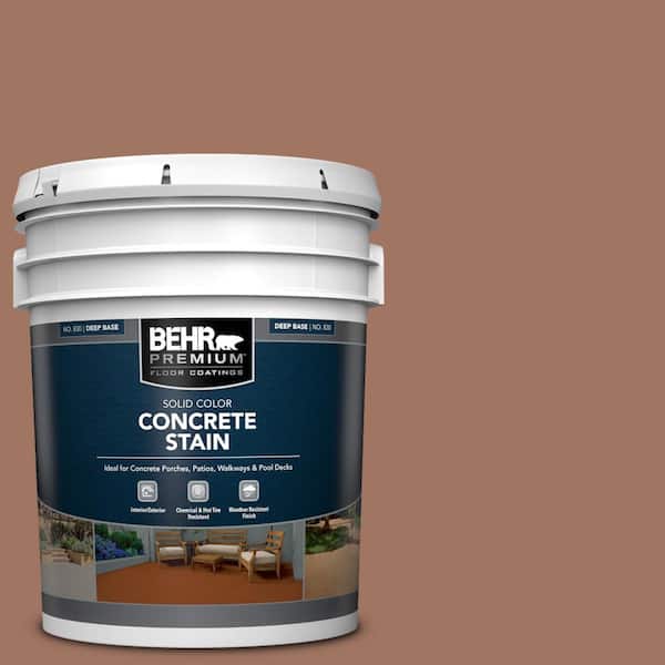 BEHR PREMIUM 5 gal. #PFC-14 Iron Ore Solid Color Flat Interior/Exterior Concrete Stain