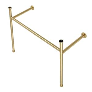 Hartford Stainless Steel Console Sink Leg in Brushed Brass