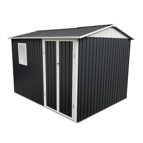 9 ft. W x 6 ft. D Metal Shed with Double Door and Window (54 sq. ft. )