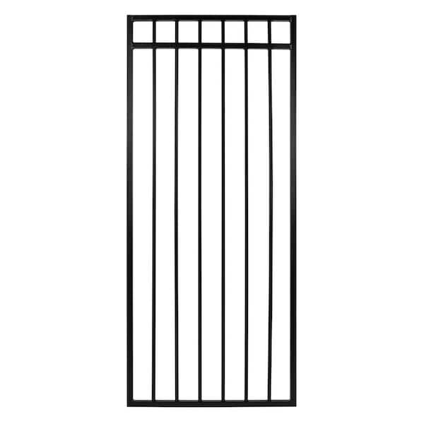 NUVO IRON 2.75 ft. x 5.67 ft. Coral Profile Black Iron Flat Top Fence Gate
