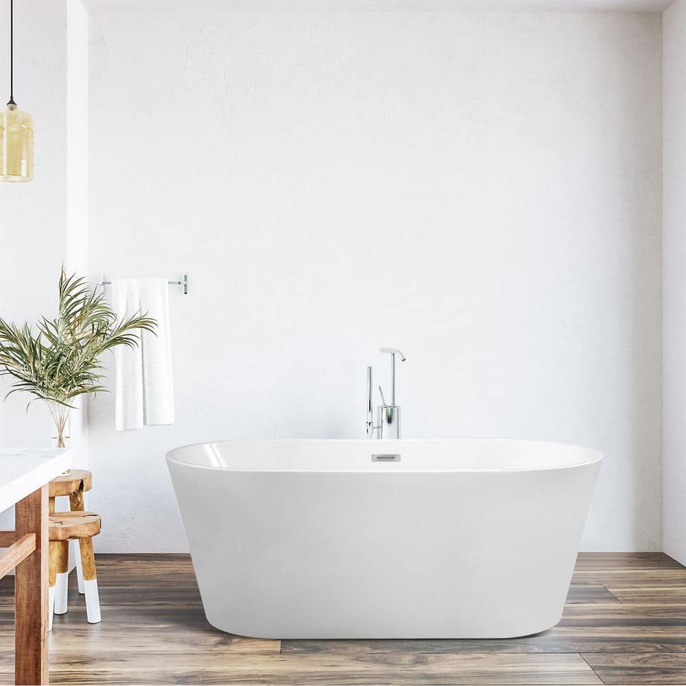 Cielo 67.3'' White Freestanding Acrylic Bathtub