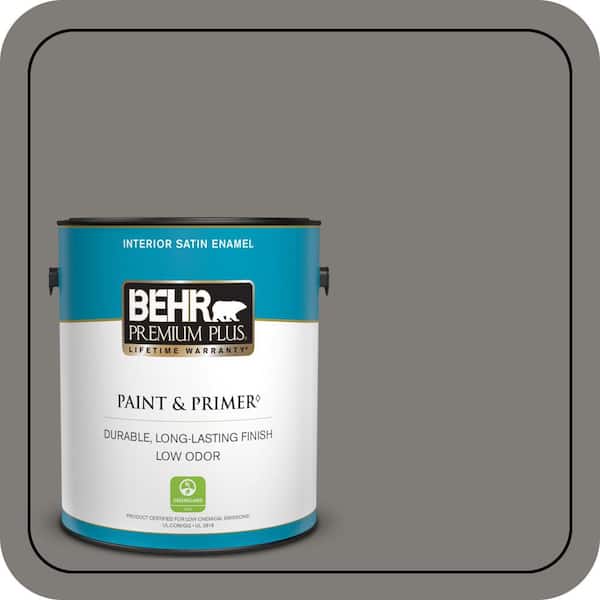 BEHR PREMIUM PLUS 1 gal. #PPU24-21 Greyhound Satin Enamel Low Odor Interior Paint & Primer