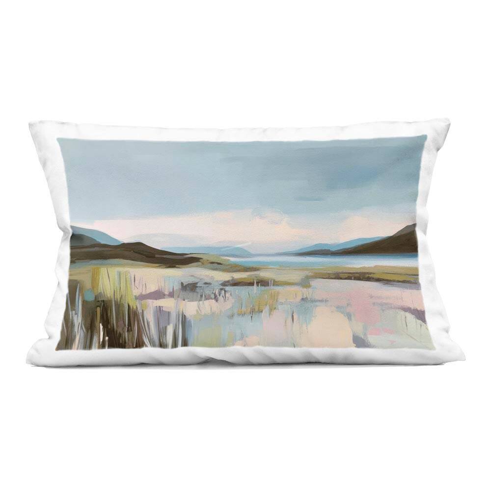 Verdant Coast Landscape Blue Print Zipper Polyester 14 in. X 20 in. Throw Pillow price history on PriceWatchPro