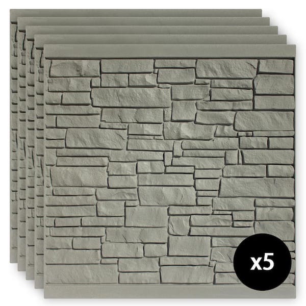 SimTek 6 ft. x 6 ft. EcoStone Gray Composite Fence Panel Pack