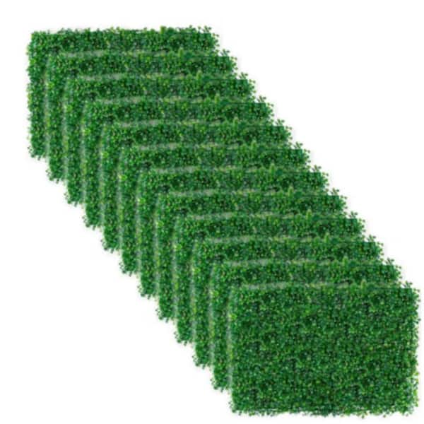Cubilan Artificial Boxwood Panel 12-Piece Boxwood Hedge Wall Panels Artificial Grass Backdrop Wall Green Garden Backyard