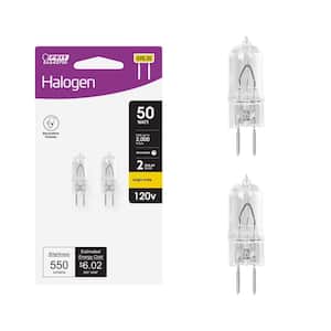 50-Watt Bright White (2700K) T4 GY6.35 Bi-Pin Base Dimmable Decorative Halogen Light Bulb (2-Pack)