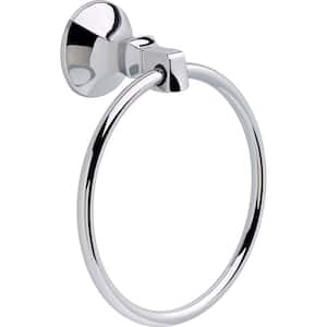 Ashlyn Wall Mount Round Closed Towel Ring Bath Hardware Accessory in Polished Chrome