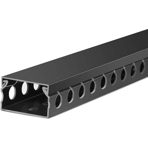 Cable Raceway 156in Under Desk Cord Organizer Electrical Safe PVC Open Slot Wire Duct Black