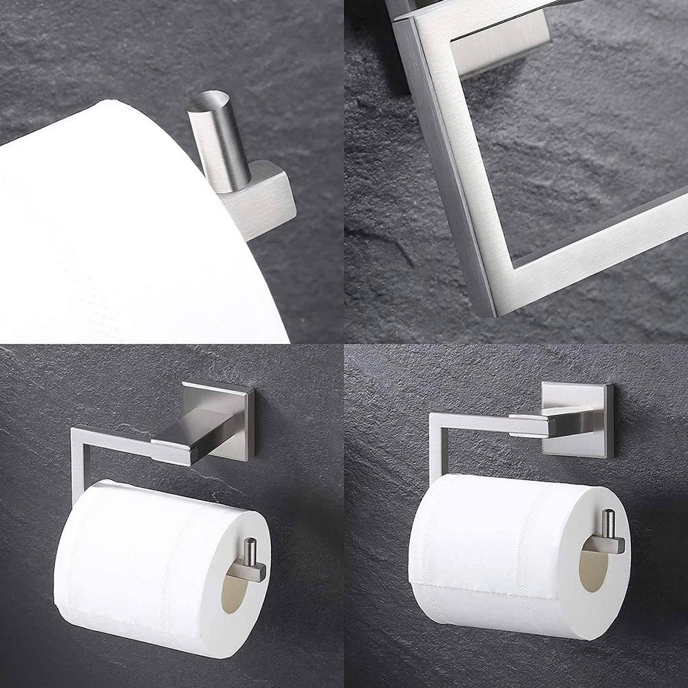 Brushed Nickel Wall Mounted Square Toilet Paper Holder