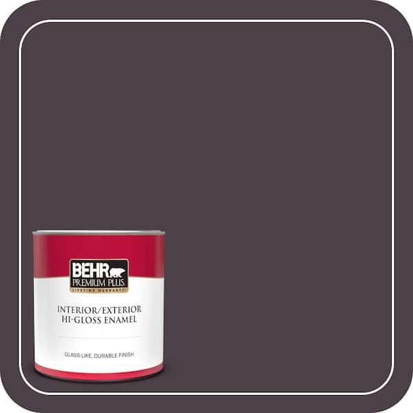 BEHR PREMIUM PLUS 1 qt. #BXC-09 Dark Burgundy Wine Hi-Gloss Enamel Interior/Exterior Paint & Primer