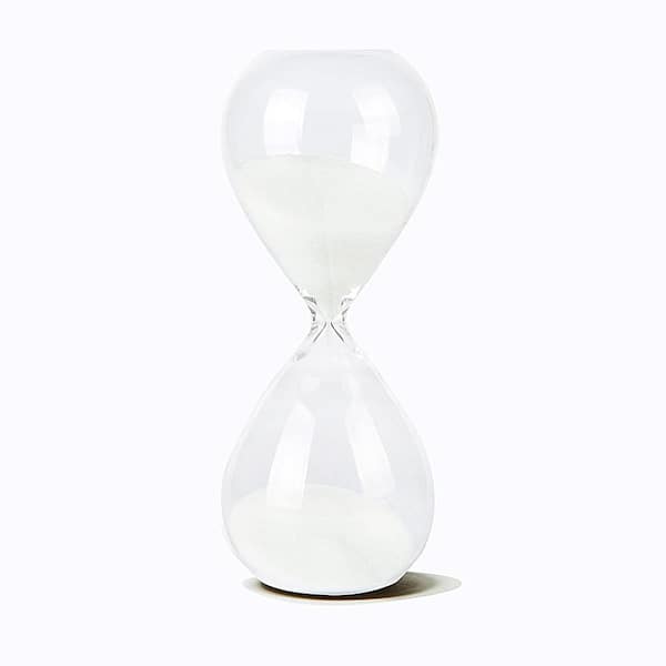 Afoxsos White Sand Hourglass 15-Minutes Timer with Durable Glass Construction