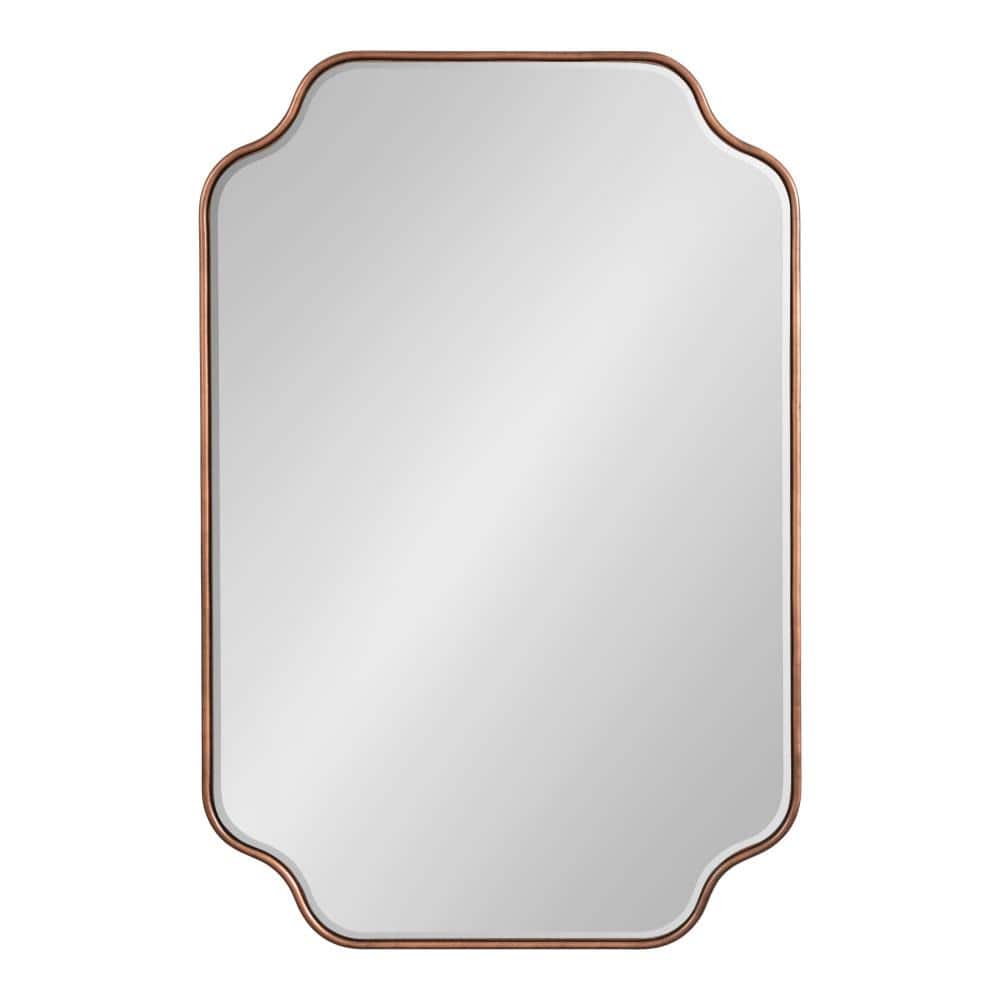 Bronze Scalloped Rectangular Wood Vanity Mirror 24"x36"