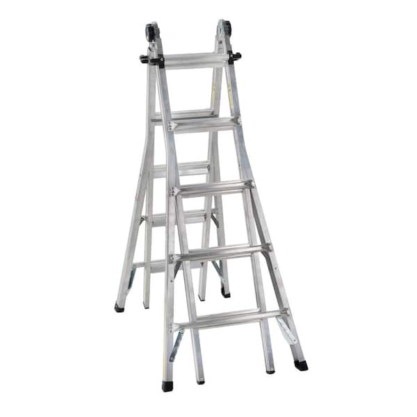 Cosco 22 ft. Reach Aluminum Multi-Position Telescoping Ladder with 300 lbs. Load Capacity Type IA Duty Rating