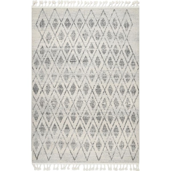 Daphne Tribal Diamonds Trellis Beige 4 ft. x 6 ft. Area Rug
