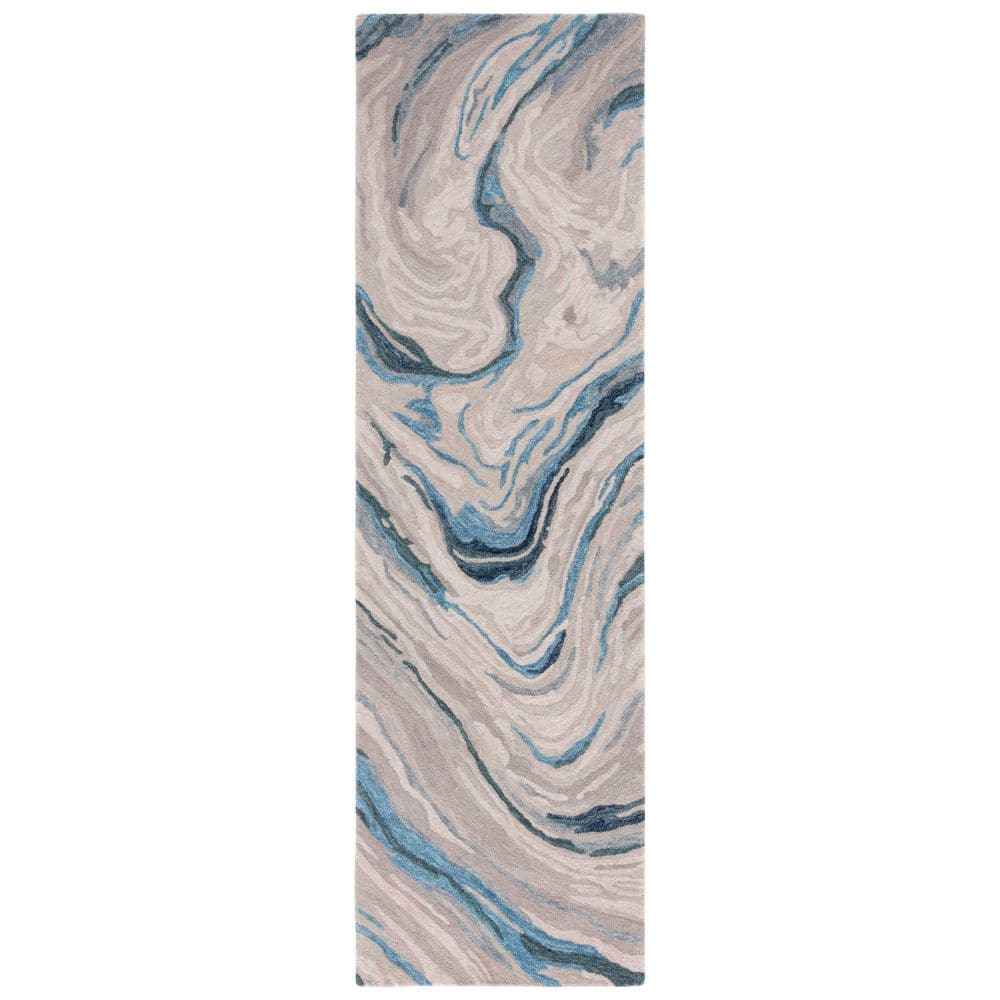 Soho 2 ft. x 8 ft. Blue/Beige Marble Runner Rug price history on PriceWatchPro