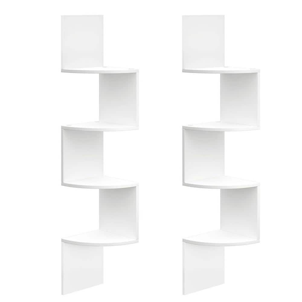 7.9 in. W x 7.9 in. D White Wood Floating Shelves for Wall Decor 2 Decorati