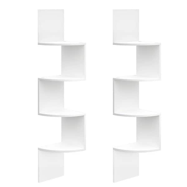 7.9 in. W x 7.9 in. D White Wood Floating Shelves for Wall Decor 2 Decorative Wall Shelf