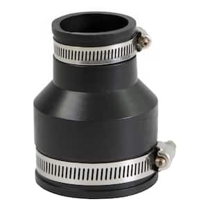 2 in. x 1-1/4 in. PVC Flexible Reducing Coupling with Stainless Steel Clamps