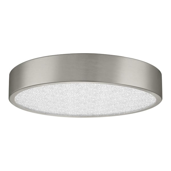 Home Decorators Collection Kempster 12 in. 1-Light Brushed Nickel Integrated LED Flush Mount