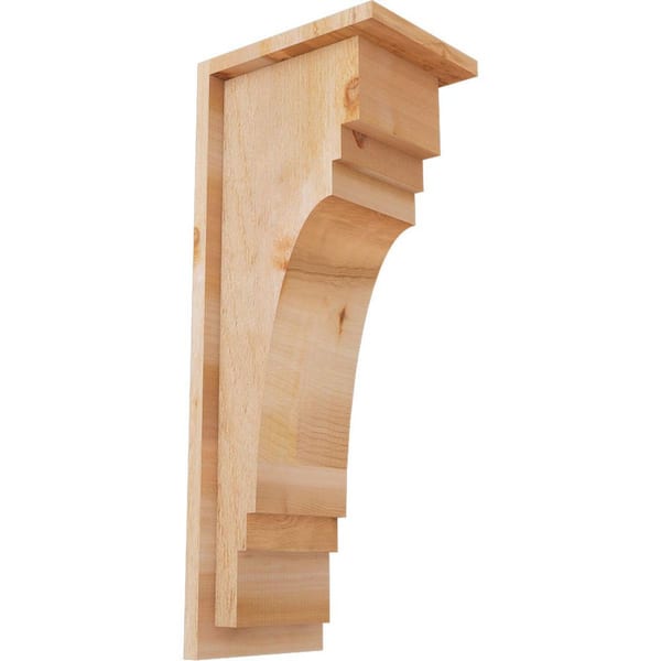 Ekena Millwork 8 in. x 10 in. x 26 in. Western Red Cedar Pescadero Rough Sawn Corbel with Backplate