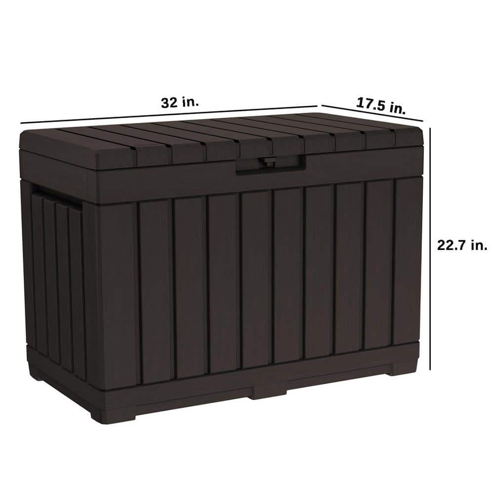 Brown 50 Gallon Lockable Resin Deck Box