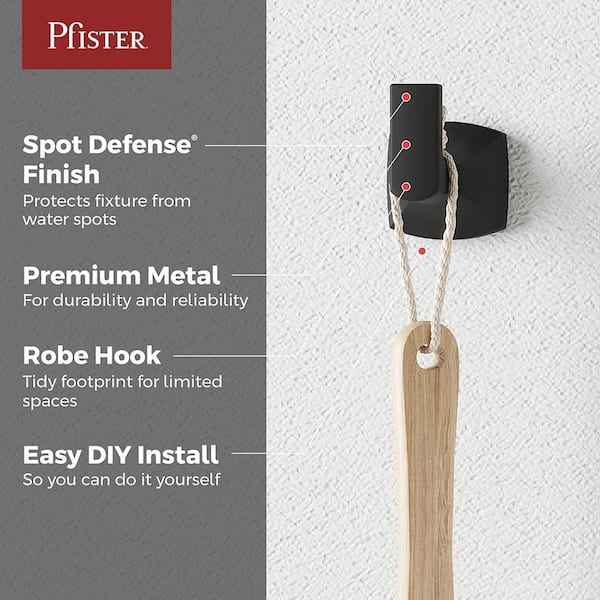 Vaneri J-Hook Robe/Towel Hook in Matte Black