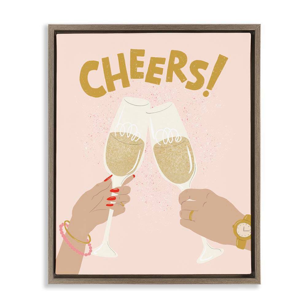 Celebration Cheers Drinks by Kristina Hultkrantz Brown Floater Frame Food Graphic Art Print 31 in. x 25 in. price history on PriceWatchPro
