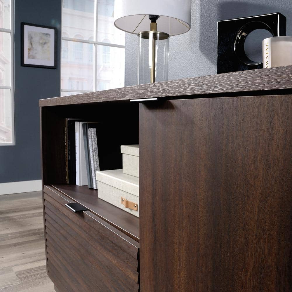 Englewood Spiced Mahogany Lateral File Credenza with Adjustable Shelf