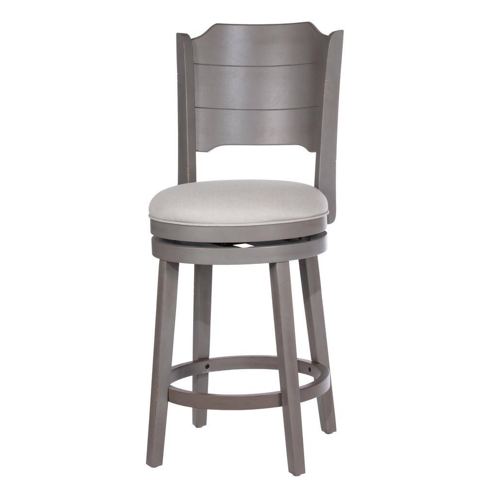 Clarion Distressed Gray Wood Swivel Counter Height Stool
