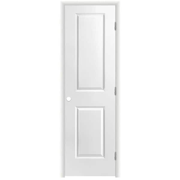 Masonite 24 in. x 80 in. 2 Panel Left-Handed Primed Composite Hollow Core Single Prehung Interior Door 4-9/16 in. Split Jamb