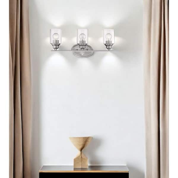 9.88 in. Clear Indoor Hardwired Sconce with No Bulbs Included