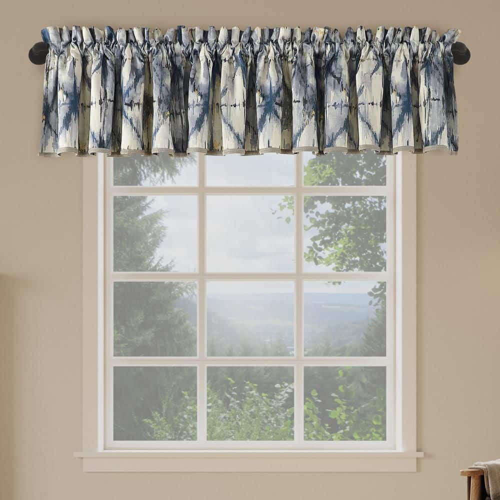 Keaton Geometric Watercolor Gray Polyester 54 in. W x 18 in. L Rod Pocket Room Darkening Curtain Valance (Single Panel) price history on PriceWatchPro