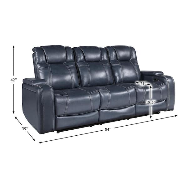 Lazzara Lafael 84 in. W Straight Arm Leather Rectangle Power