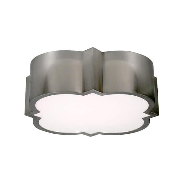 Luminosa 15 in. Brushed Nickel Integrated LED Flush Mount, Display