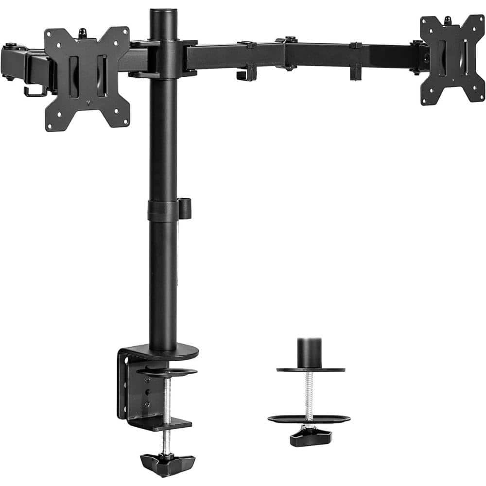 Etokfoks 13 in. x 30 in. Heavy-Duty Dual Monitor Desk Mount with Fully ...